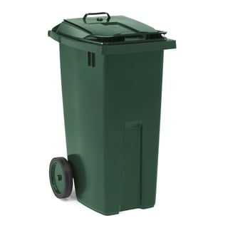 Abfallbehälter EDWARD, Doppeldeckel, 190 l, 1075 x 545 x 690 mm, grün