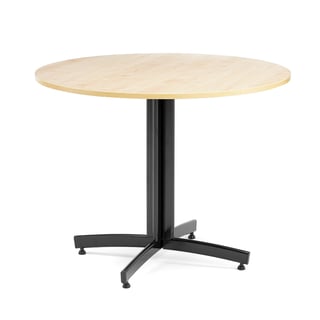 Apvalus stalas SANNA, beržo, juoda, Ø900 mm