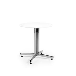Jedálenský stôl SANNA, okrúhly, Ø 700 x V 720 mm, biela / chróm