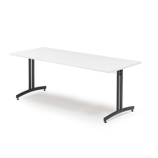 Ruokapöytä SANNA, 1800x800 mm valkoinen, musta