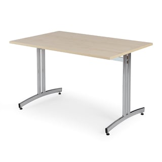 Jedálenský stôl SANNA, 1200x800 mm, breza / chróm