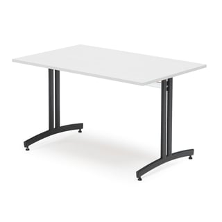 Jedálenský stôl SANNA, 1200x800 mm, biela / čierna