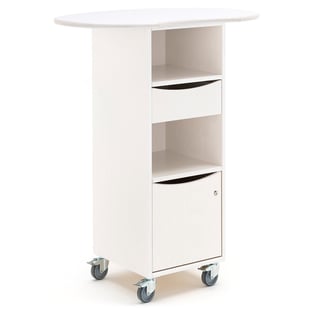 Mobile lectern with large desktop, white