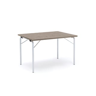 Folding table NICKE, 1200x800x720 mm, galvanised, light grey linoleum