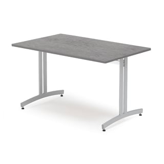 Kantinebord, 1200x800 mm, mørkegrå linoleum, grå