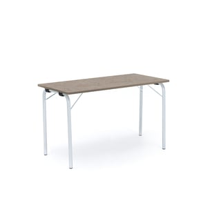 Sammenleggbart bord NICKE, L1200 B500 H720 mm, galvanisert/lys grå linoleum