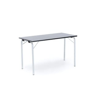 Folding table NICKE, 1200x500x720 mm, galvanised, dark grey linoleum