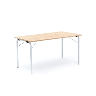 Stół składany NICKE, 1400x700x720 mm, linoleum beż, srebrny
