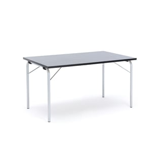 Sammenleggbart bord NICKE, L1400 B800 H720 mm, sølv/mørk grå linoleum