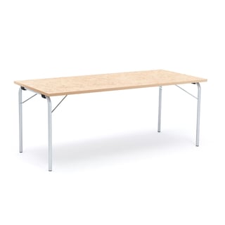 Sammenleggbart bord NICKE, L1800 B800 H720 mm, galvanisert/beige linoleum