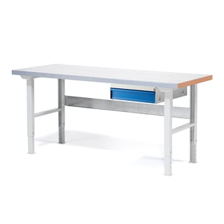 Dielenský stôl Solid so zásuvkou, nosnosť 750 kg, 1500x800 mm, oceľ