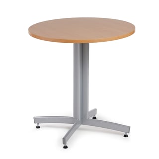 Stół do stołówki SANNA, Ø 700x720 mm, laminat, buk, szary