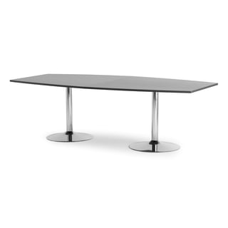 Konferencebord FLEXUS, 2400x1200 mm, grå laminat, krom