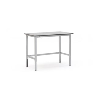 Ručno podesivi radni stol, nosivost 400 kg, 1200x600 mm, sivi