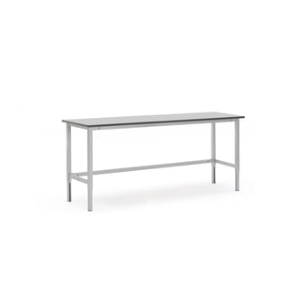 Height adjustable workbench MOTION, manual, 400 kg load, 2000x600 mm, grey