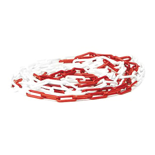 Plastic chain, 8 mm links, L 24 m, red-white