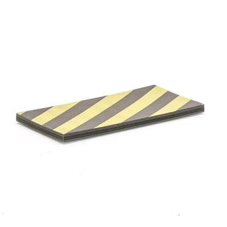 Foam surface protection, straight, 500x250x25 mm, black and yellow