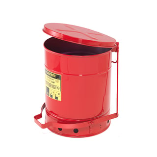 Brandisolerad avfallsbehållare MUMFORD, 53 liter, röd
