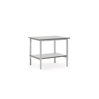 Ručno podesivi radni stol + donja polica, 1200x800 mm, sivi