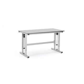 Pracovní stůl MOTION, elektrické polohování, 300 kg, 1500x800 mm, HPL, šedá