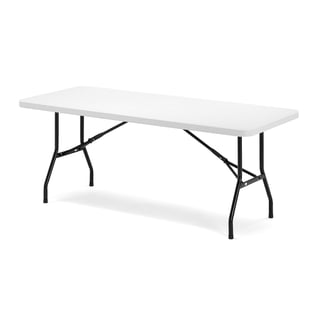 Plastic folding table KLARA, 1830x760x745 mm, white, black