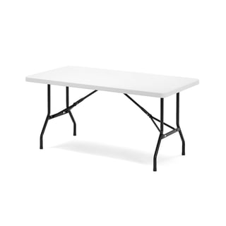Plastic folding table KLARA, 1530x760x745 mm, white, black