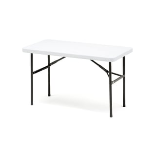 Plastic folding table KLARA, 1220x610x745 mm, white, black
