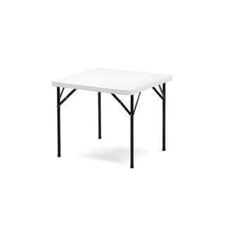 Plastic folding table KLARA, 860x860x745 mm, white, black