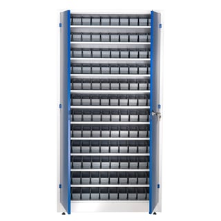 Small parts cabinet REACH + STYLE, 120 bins, 1900x1000x400 mm