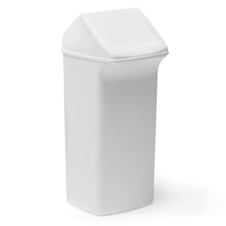Avfallsbehållare ALFRED med vipplock, 40 liter, vit