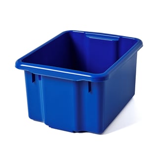 Plastkasse BLAKE, 365x295x200 mm, 15 liter, blå