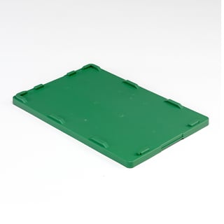 Lids for stackable plastic box WHYTE, 400x600 mm, green