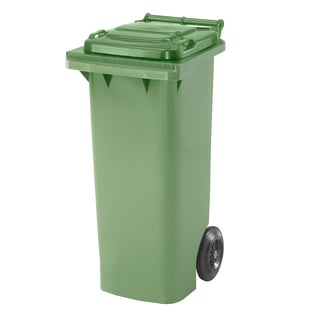 Kosz na śmieci HENRY, na kółkach, 930x445x525 mm, 80 L, zielony