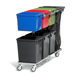 Recycling trolley with handles, 1200x400x800-1000 mm