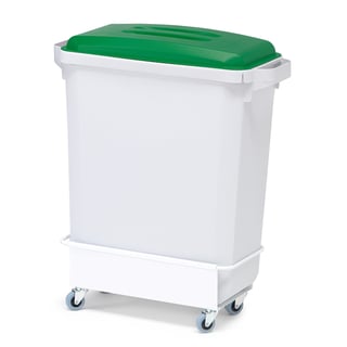Mobiler Abfallbehälter, 1 x 60 l, inkl. Deckel grün