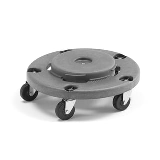 Wheeled dolly for plastic waste container, grey