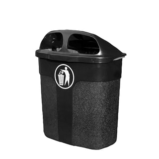 Waste bin for wall/post fixing WALTER, 580x530x360 mm, 40 L, black