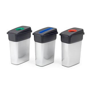 Recycling waste sorting bin set EASTON, 3 x 55 L bins