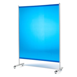 Ekran spawalniczy SMITH, z kołami, 1450x2010 mm, niebieski