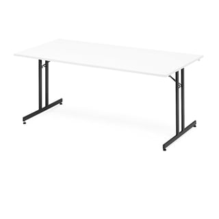 Skladací rokovací stôl EMILY, 1800x800 mm, biela/čierna