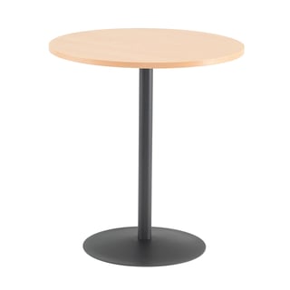 Cafébord ASTRID, Ø 700 mm, bøgelaminat, sort