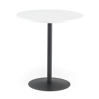 Kafejnīcas galds ASTRID, Ø700x735 mm, balts lamināts, melns statīvs