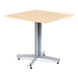Kavárenský stolek SANNA, 700x700 mm, masiv buk/hliníkově šedá