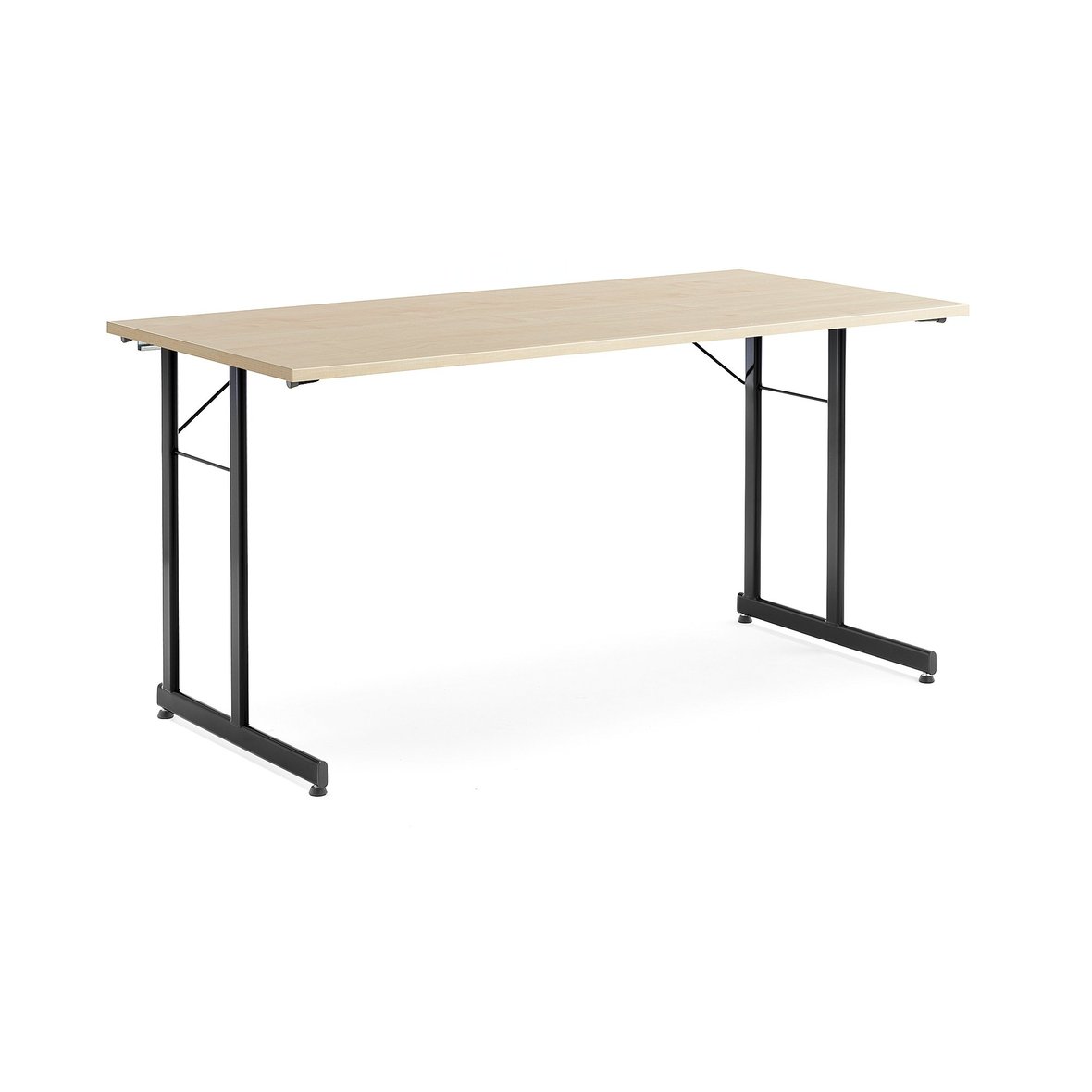 Basic conference table CLAIRE, 1400x700x720 mm, birch, black AJ Products