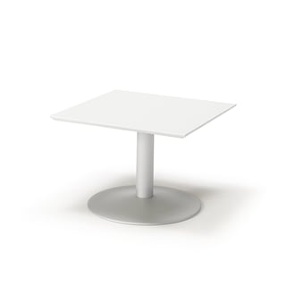 Konferenční stolek CROSBY, 700x700 mm, bílá/hliníkově šedá