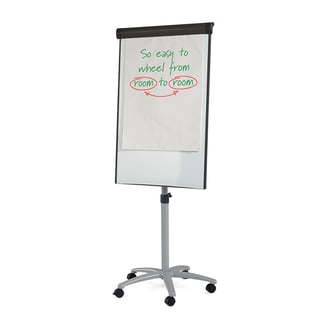 Mobile whiteboard & flip chart easel with side arms