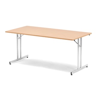 Konferencebord EMILY, sammenklappeligt, 1800x800 mm, bøgelaminat, krom