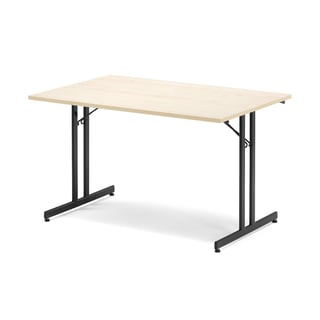 Sklopivi konferencijski stol, 1200 x 800 mm, breza/crna