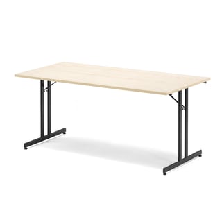 Fällbart bord EMILY, 1800x800 mm, björklaminat, svart