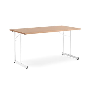Basic conference table CLAIRE, 1400x700x720 mm, beech, chrome